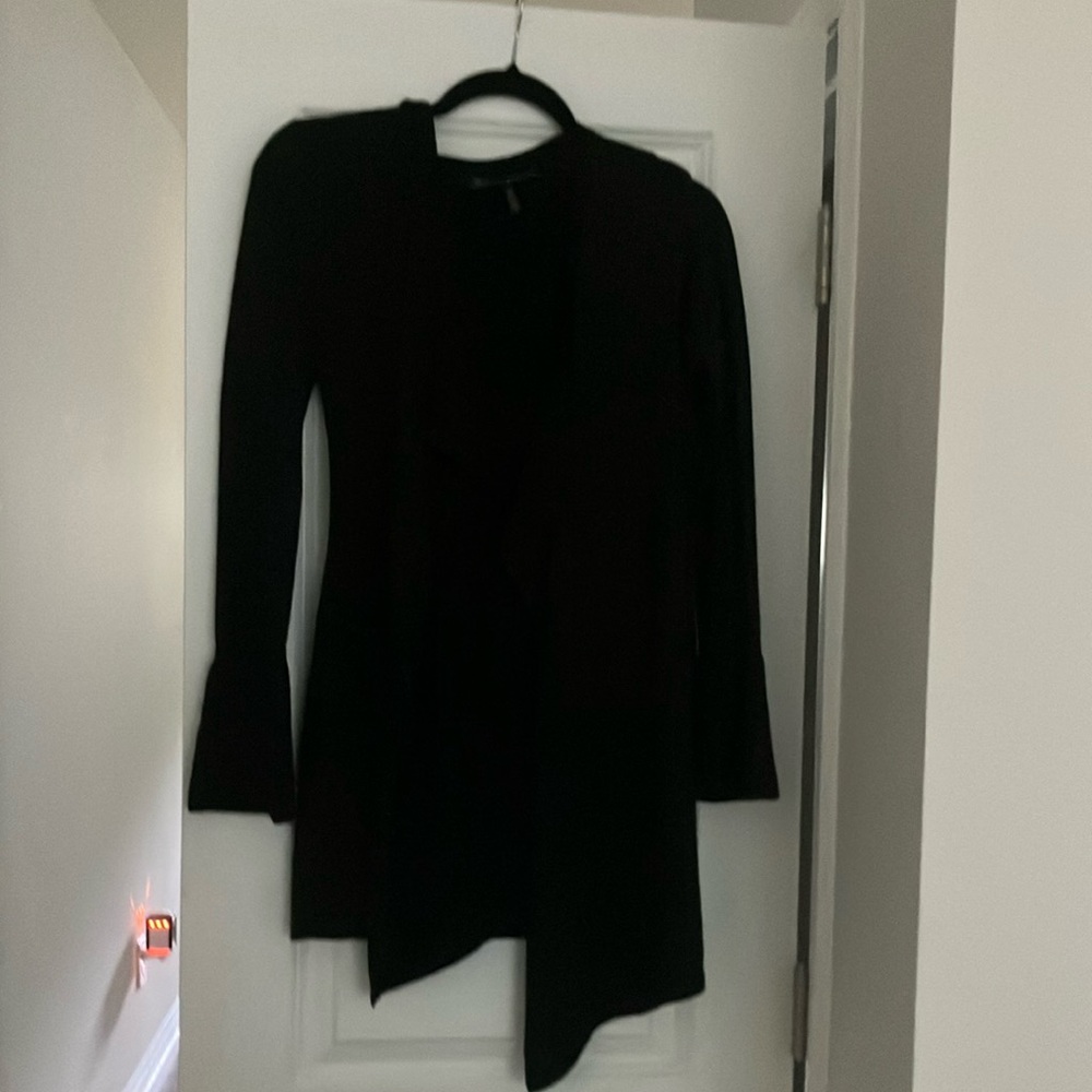 White house Black market Sparkly black Asymmetrical Cardigan XS